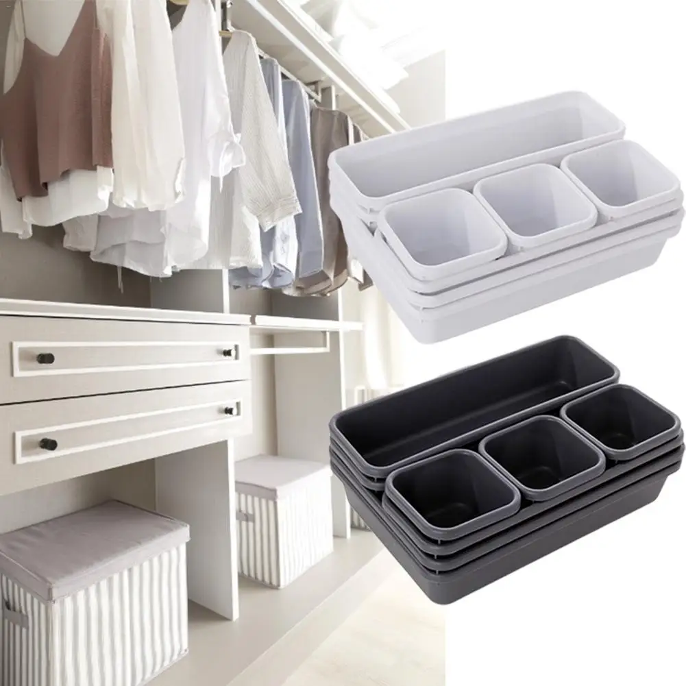 8PCS Drawer Style Storage Box Tray Shallow Drawer Organizers Separate Free Combination Small Object Storage Case