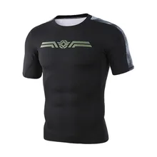 Perimedes мужской слой Фитнес Спортивная рубашка фитнес быстро сохнет печать дышащие спортивные лосины короткий рукав Топы# g35