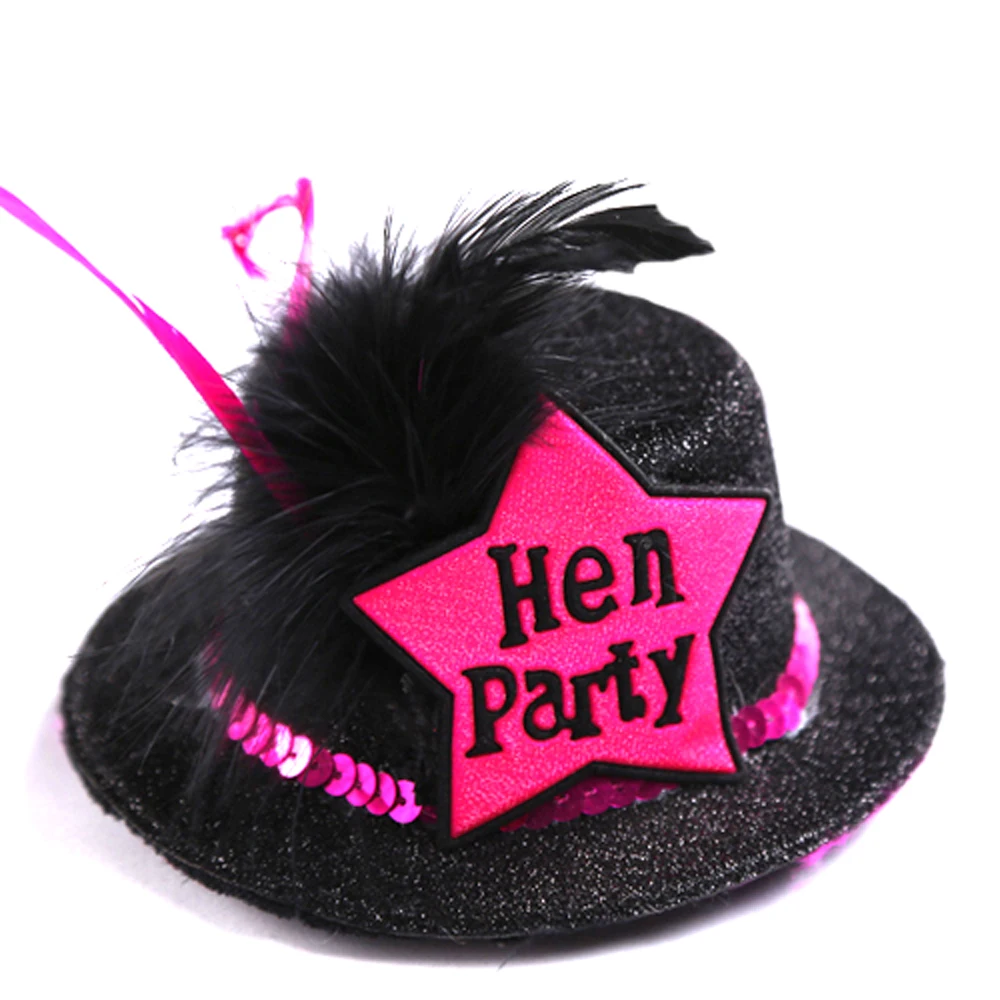 Hen Party black top hat on Hair clip 50 off for 3pcs featured design