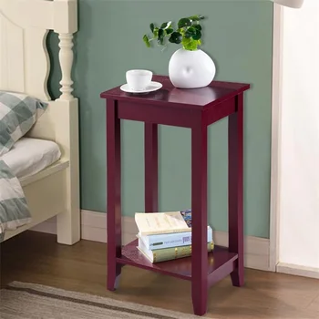 

Simple Elegant Tall Strong Wooden Sofa End Table High Quality Stability Durability Side Table Smooth Tabletop Easy To Clean