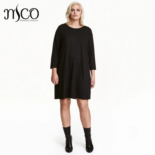 black tunic dress plus size