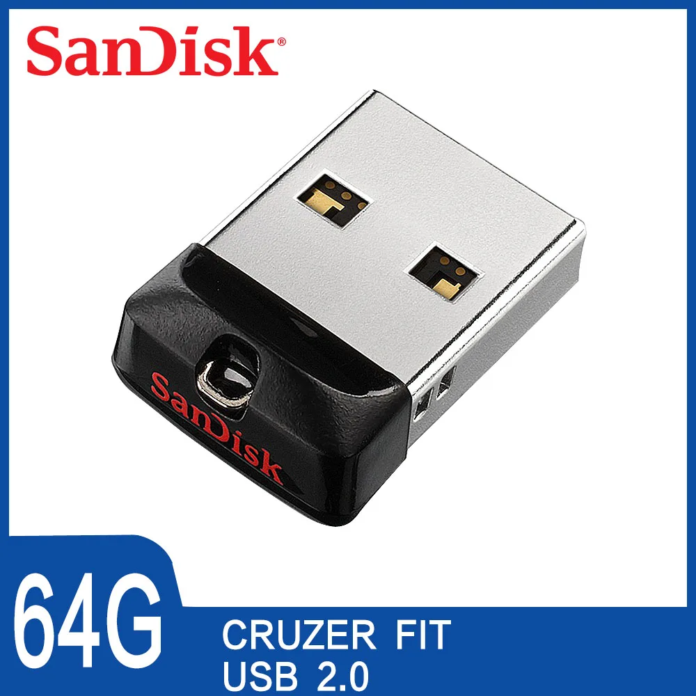 SanDisk мини-накопитель 16 ГБ 32 ГБ 64 ГБ USB 2,0 флеш-накопитель карта памяти Cruzer Fit CZ33 автомобильная карта памяти