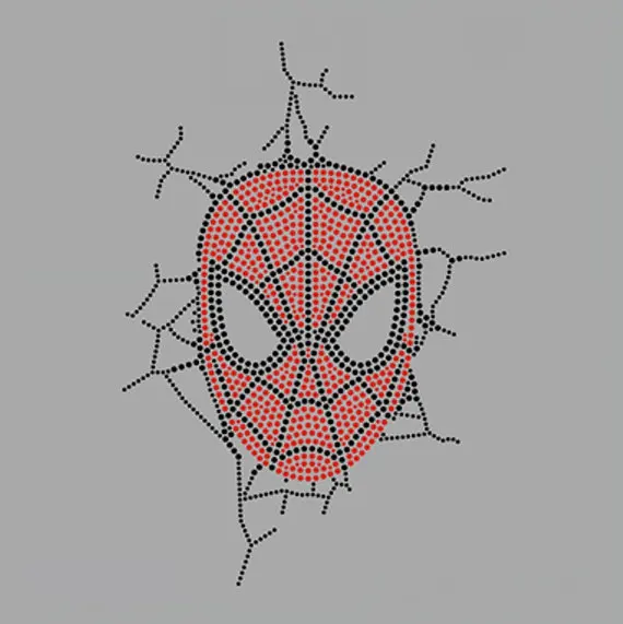 

2pc/lot Spiderman Break Through Wallshiny applique patches sticker Hotfix iron on crystal transfers design iron on patches