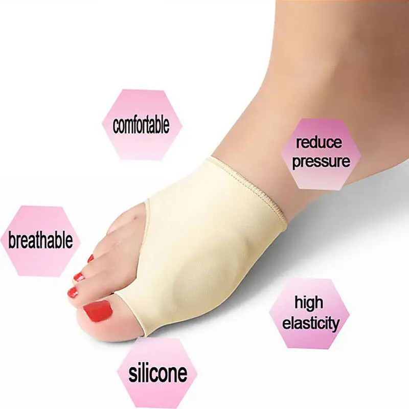 

1xpair Gel Silicone Bunion Corrector Big Toe Straightener Separator Protector