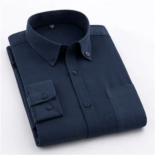 Cotton Oxford Men Shirt Spring Long Sleeve Solid Man's Clothing Autumn Party Business Men Shirts Casual Male Tops YN10353 - Цвет: 888