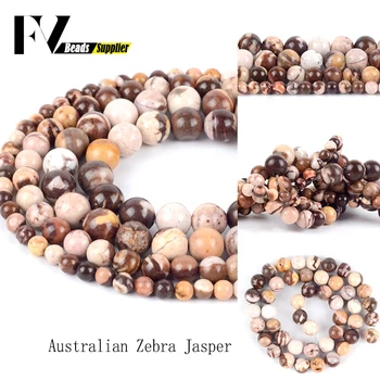 

Natural Australian Zebra Jaspers Stone Beads For Jewelry Making 4mm-10mm Rouond Ball Beads Diy Women Men Bracelet Necklace 15"
