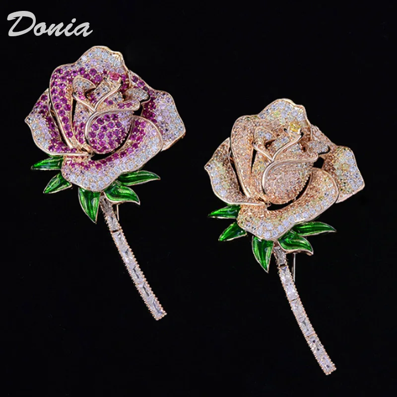 Ювелирные изделия Donia классическая роза bloemairkoper vrouwen bruiloft broches seraden perfect kubieke zirkoon