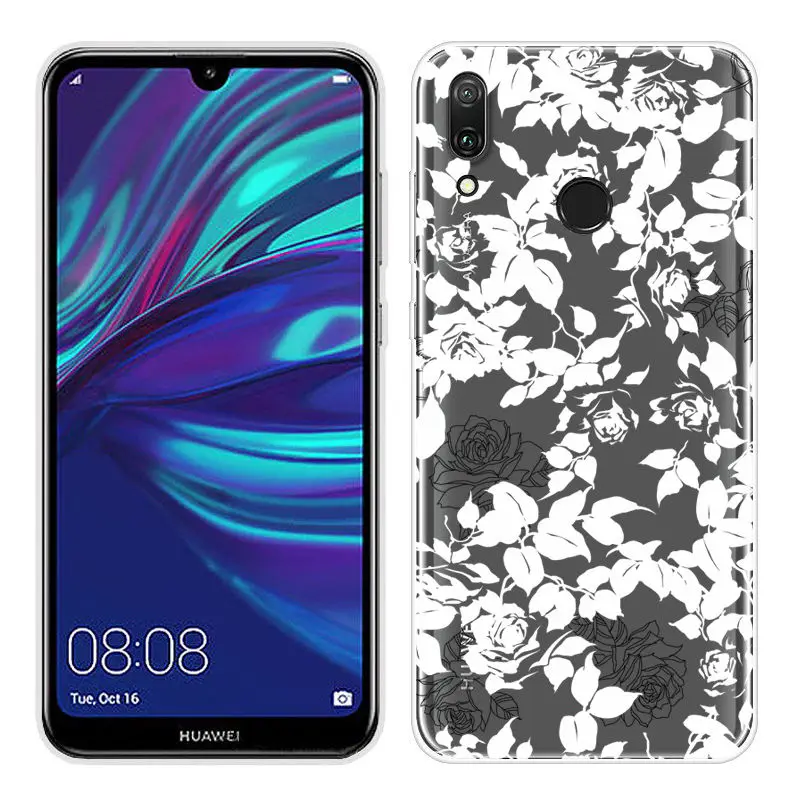 Cartoon Case for Huawei Y6 2019 Case Soft Silicone Back Cover Phone Case For Y7 2019 Honor 8x 9 10 Clear TPU Y 6 2019 Cover Capa (15)