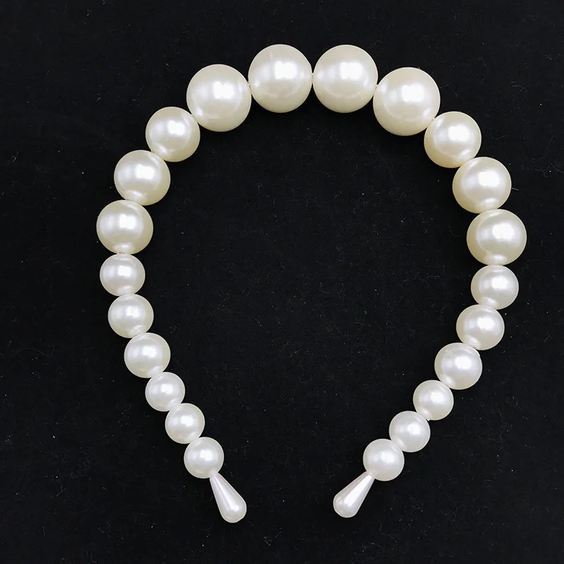 Модная Роскошная большая Жемчужная Повязка на голову для женщин, повязка на голову, ободки для девочек вечерние жемчужные аксессуары для волос для девочек, новинка