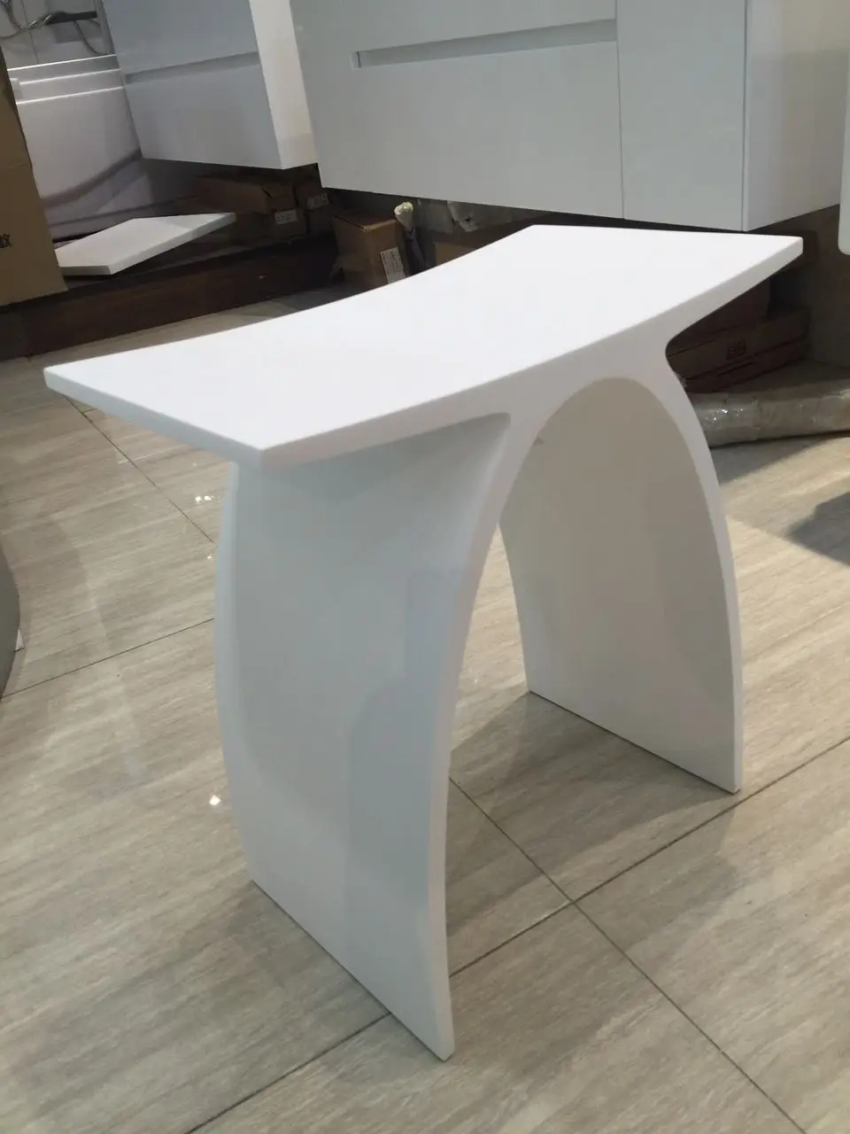 NEW MATTE Modern Curved Bathroom Seat Stool Bathroom Steam Shower Chair