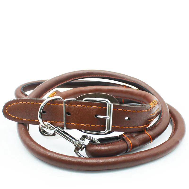 

Medium Large Dog Traction rope belt Pet Collars Harnesses Leads Cowhide Leashes Dog chain Pet Accessories Supplies product