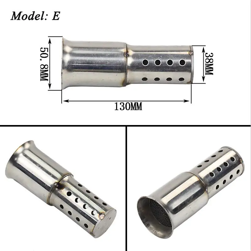 Silp на 38-61 мм мотоцикл съемный дБ убийца системы модифицированный Sainless сталь выхлопной трубы глушителя системы - Цвет: E