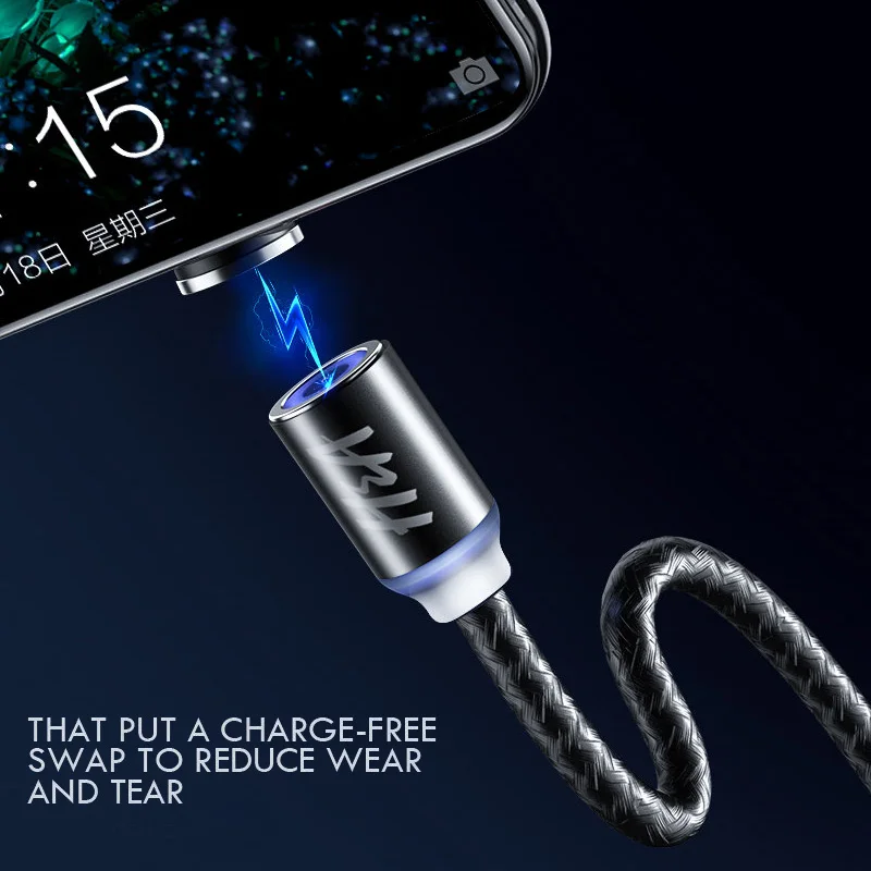 H & A كابل USB مغناطيسي سريع المصغّر usb كابل المغناطيسي نوع C شاحن كابل بيانات لسامسونج Xiaomi هواوي الهاتف المحمول كابل يو اس بي