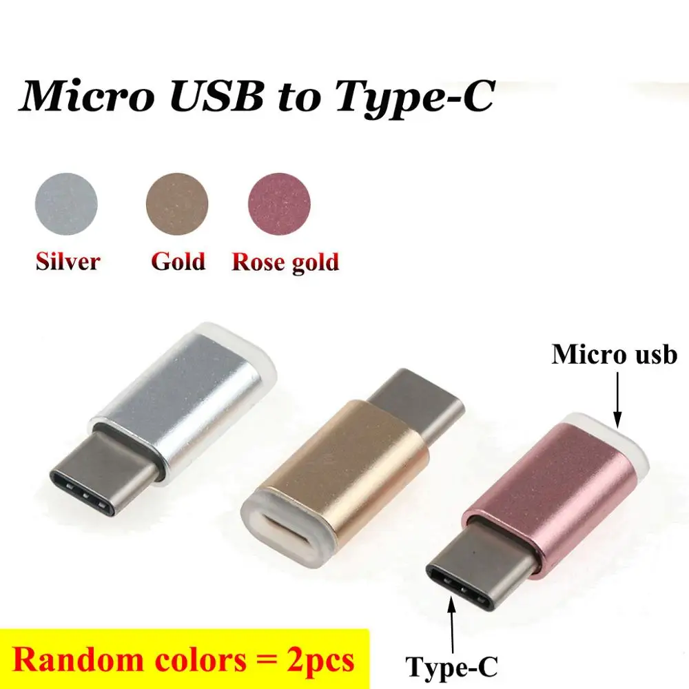 Юйси 2 шт./лот Тип C адаптер для Micro USB/для iphone/USB 3,0 Женский USB C OTG адаптер Поддержка синхронизации данных и зарядки конвертер - Цвет: Random colors