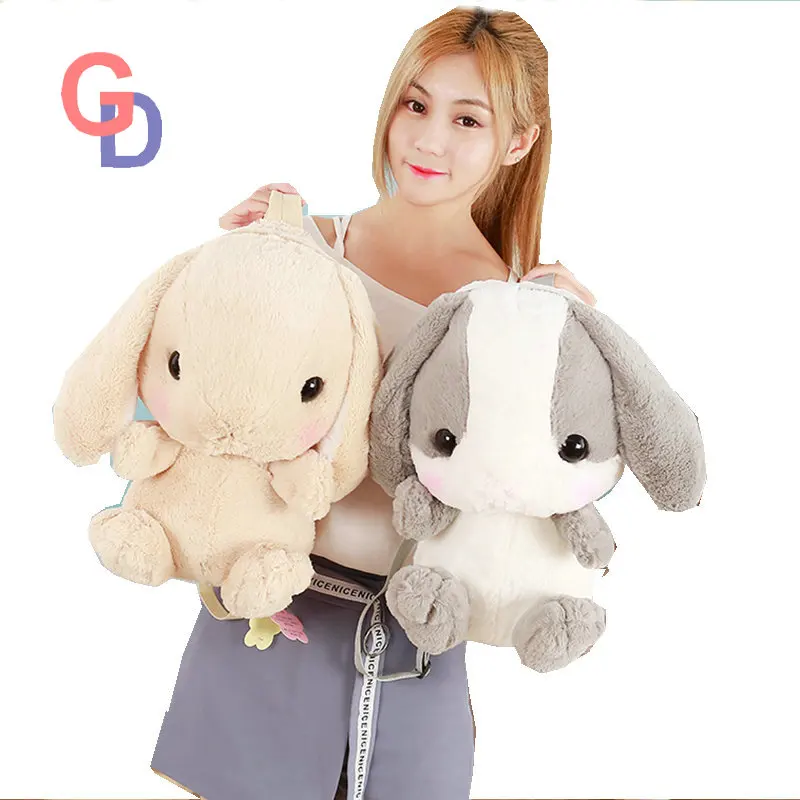 

2017 Cute Little Rabbit Shoulder Bag, Plush Big Rabbit backpack, Cartoon long ear rabbit backpack