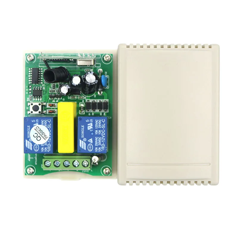 

AC 220V RF 2CH Wireless Remote Control Switch 10pcs 433Mhz Receiver For Tubular Motor Garage Door Projection Screen
