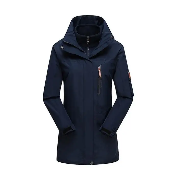 

New 3 in1 Winter Warm Camping Long Coat Waterproof Ski Snowboard Fishing Hiking Outdoor Jacket Women Windproof Jaqueta Feminina