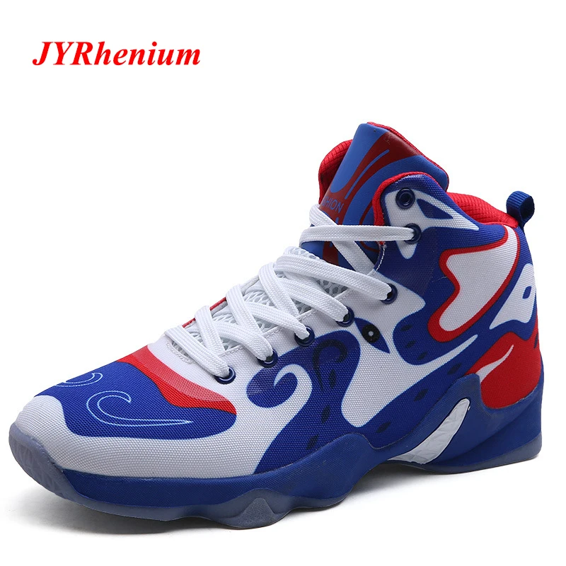 JYRhenium marca 2018 nueva llegada Zapatos De Baloncesto Zapatos para Hombre Zapatos Super confort zapatillas De Baloncesto Zapatos De Baloncesto amarillo azul