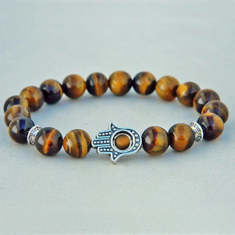 SN0680 Tiger eye bracelet Hamsa Small 
