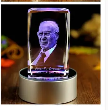 

GOOD ART - Growth stock investment strategy spirit Peter F Drucker 3D crystal company office Desk TOP art statue