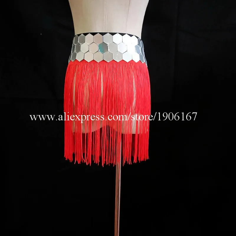 New bar DJ mirror playing disc sexy shiny bikini one-piece costume pink leaking pole dance clothes08