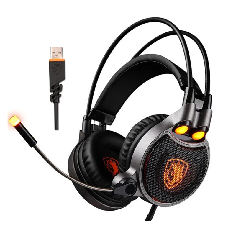 Игровые наушники Sades R1 USB 7 1 объемная стереогарнитура для компьютерных игр