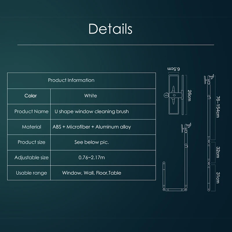 Телескопическая оконная щетка для чистки стекла, очиститель, высокая посадка, для мытья окон, пыли, с удлинителем, микрофибра, ткань для окон