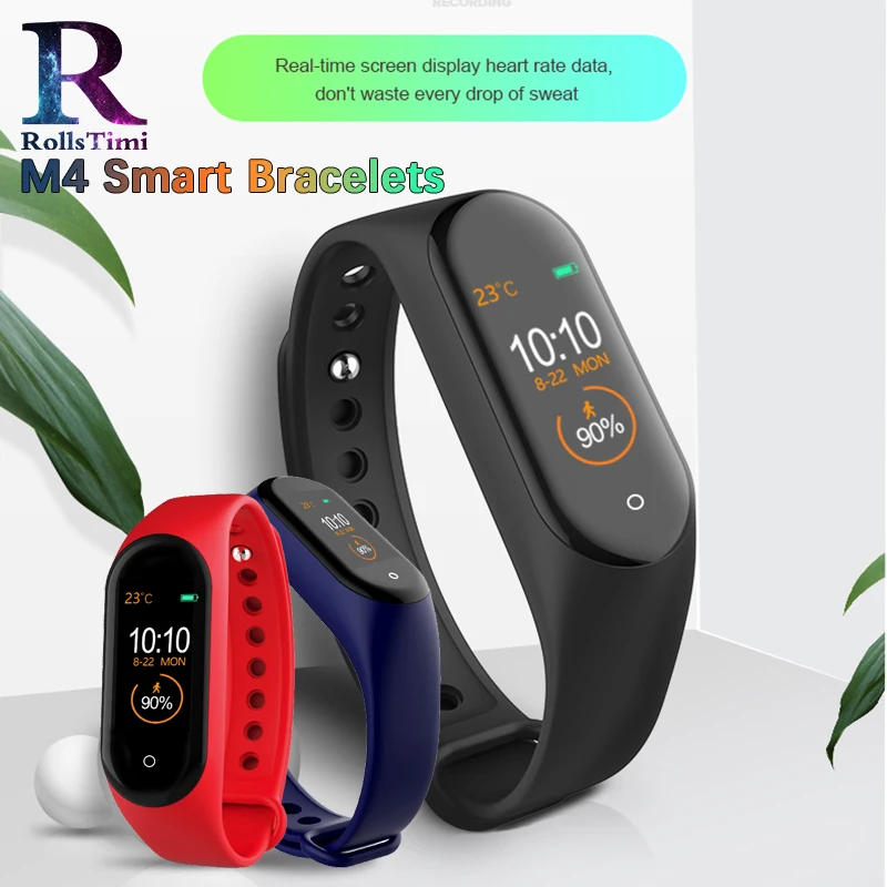 

Smart Band Wristbands Fitness Calories Tracker Bracelets Health Heart Rate Blood Pressure Monitor Bluetooth M4 Sports Wristband