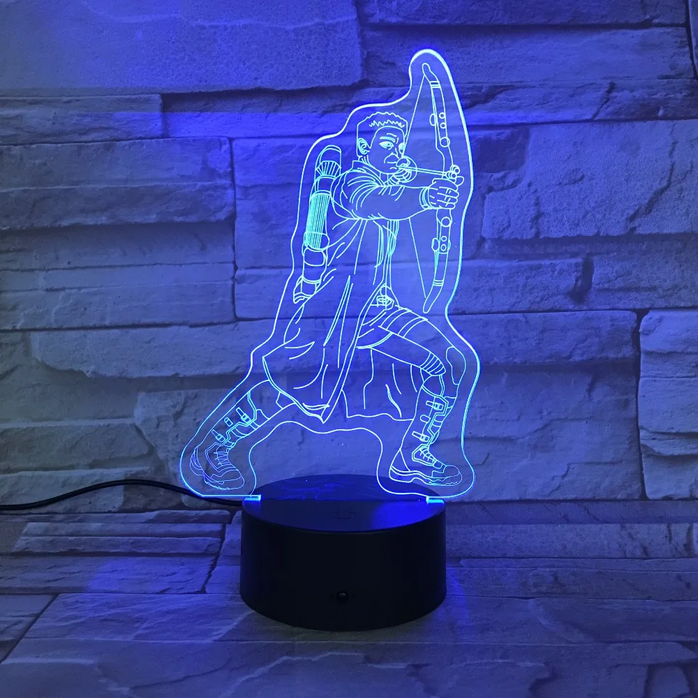 3D Лук Стрелка Форма настольная лампа Творческий дом Декор 7 цветов светодиодные прикроватной тумбочке шутер ночник дети подарки сна