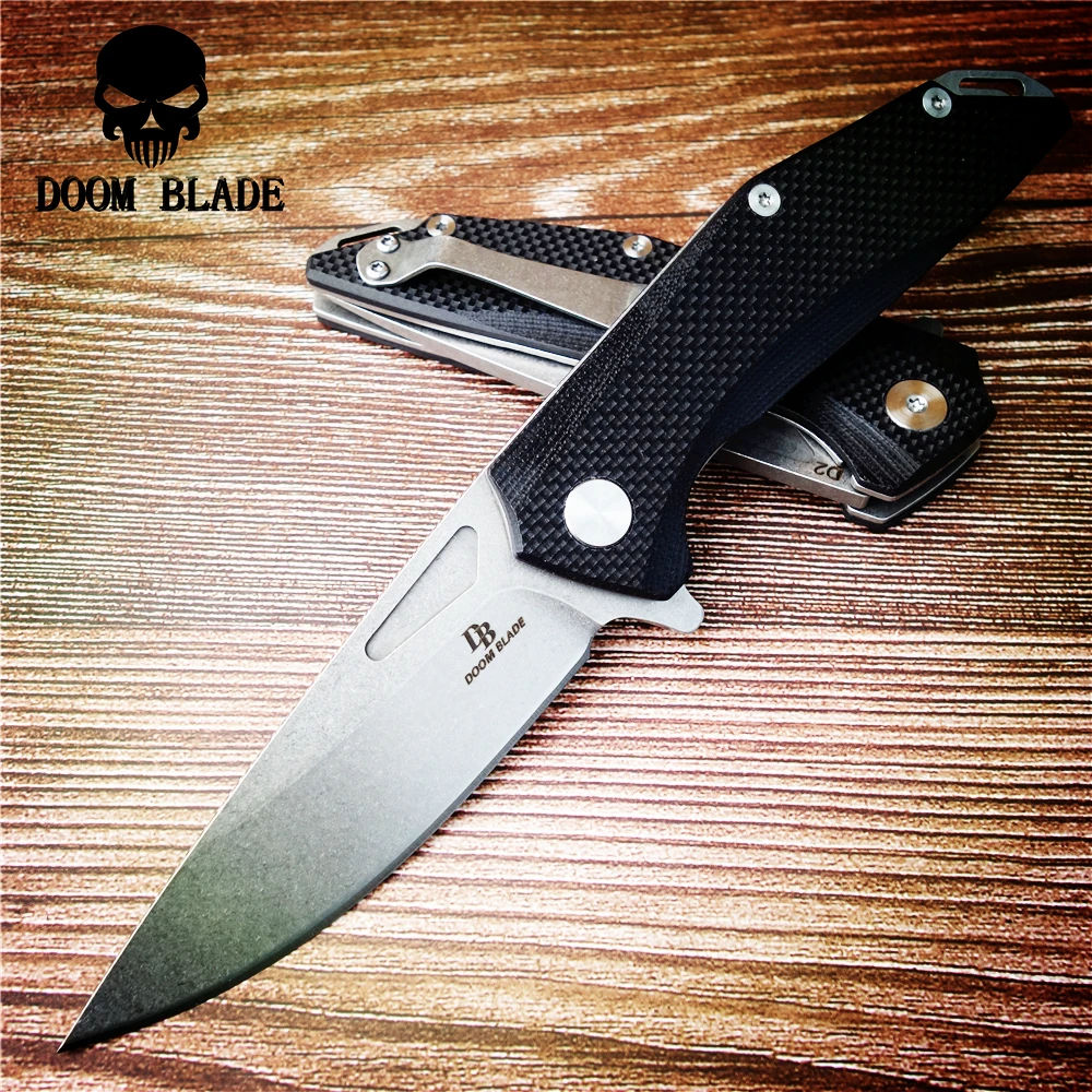 

200mm 100% D2 Blade Ball Bearing Knives Folding Pocket Knife 60HRC G10 Hunting Outdoor Survival Tactical Utility Hand EDC Knife