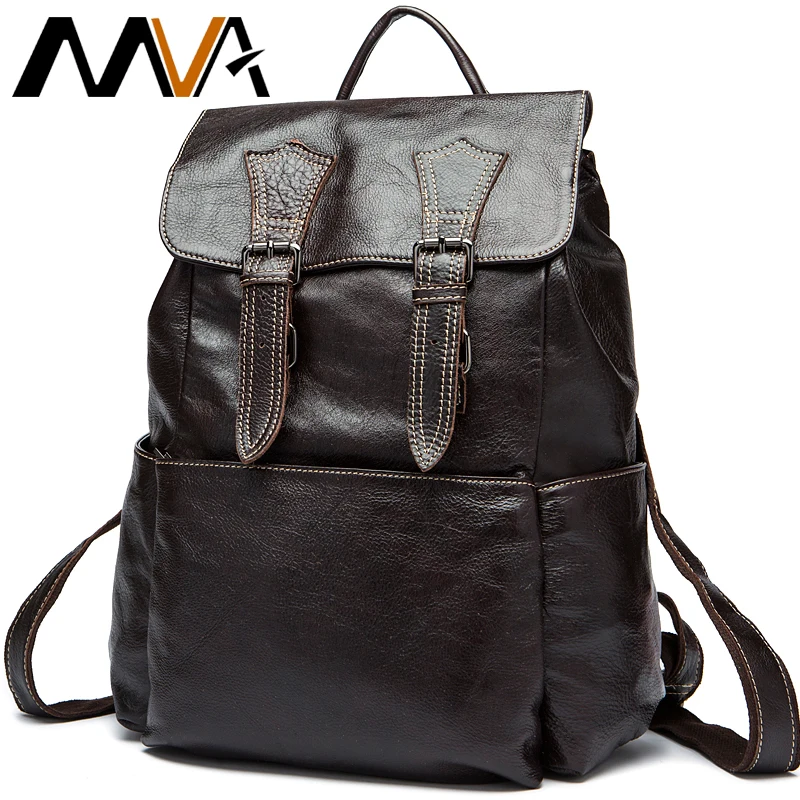

Genuine Leather Male Backpacks Leather Backpack Men Laptop Travel Backpack Men Laptop Backpacks Bookbag Mens mochila hombre 8387