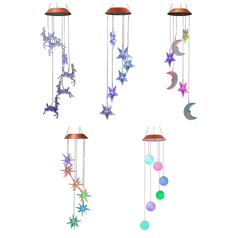 

Outdoor Waterproof Solar Powered LED Color Changing Light Mobile Wind Chimes for Home Party Festival Garden Decor