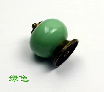 

10pcs/lot Green Knobs Ceramic Door Drawer Cupboard Pull Handles