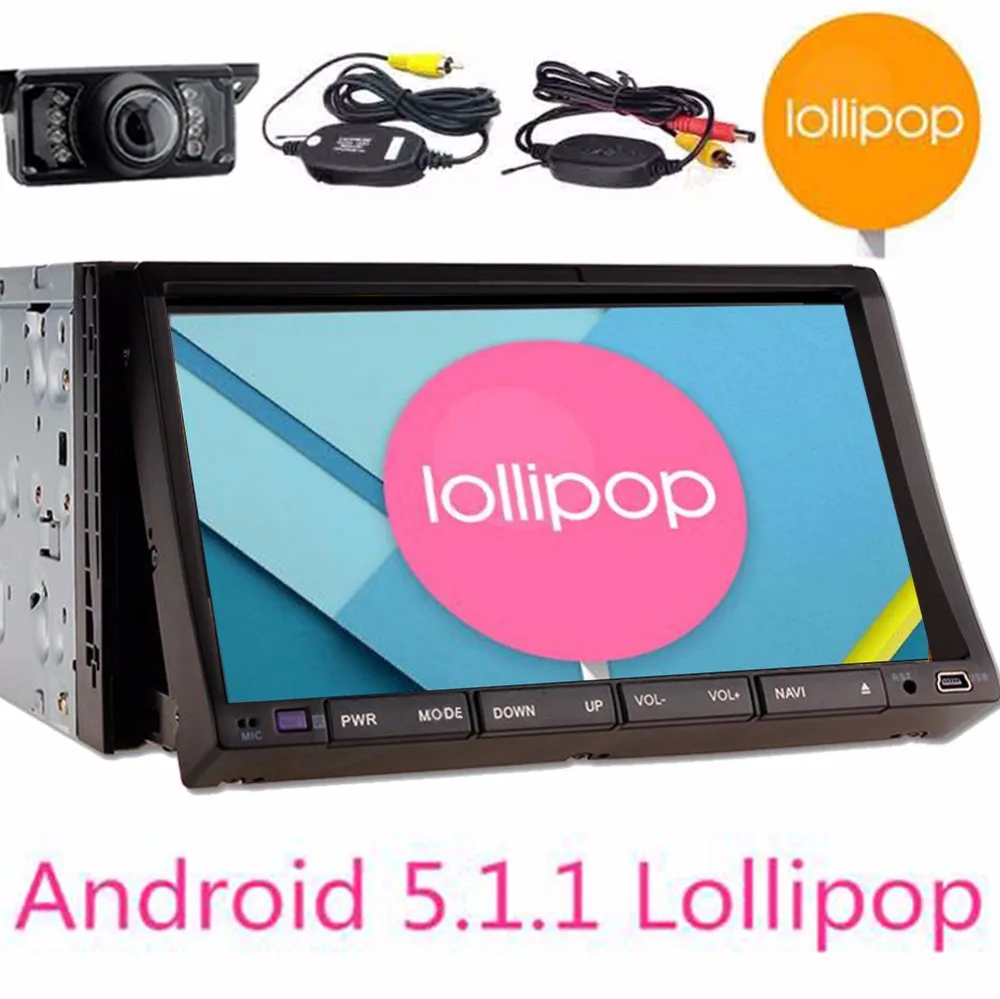 Flash Deal Quad Core 7 Inch Double 2 Din Android 5.1.1 Car Audio Stereo Radio With GPS 3G WiFi Universal 2 din car GPS Navigation Head Unit 1