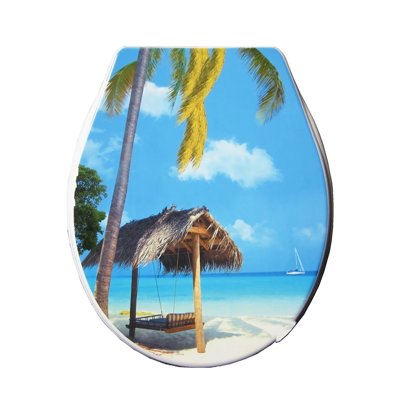 toilet lid seaside pattern PP toilet seat 2017 high quality toilet seat