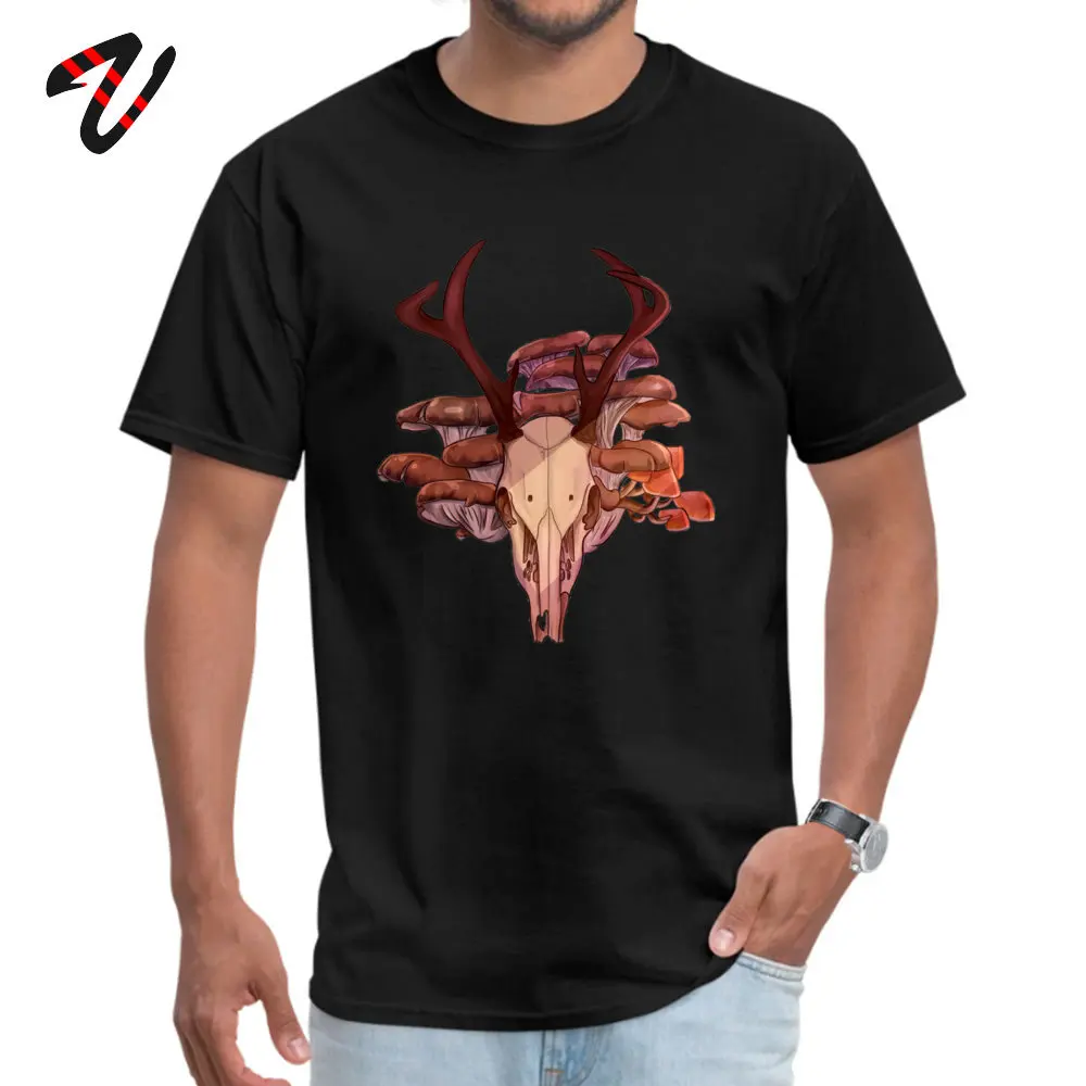 vulture culture stag head Normal T-Shirt for Men Pure Cotton Autumn Tops Shirt Casual T Shirt Short Sleeve Latest O Neck vulture culture stag head -13850 black