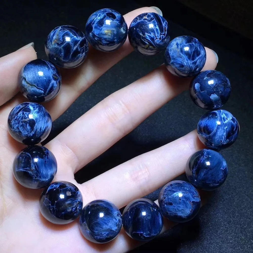 

Genuine Natural Blue Pietersite From Namibia Round Beads Cat Eye Woman Man Bracelets 16mm Reiki Stone Certificate AAAAA
