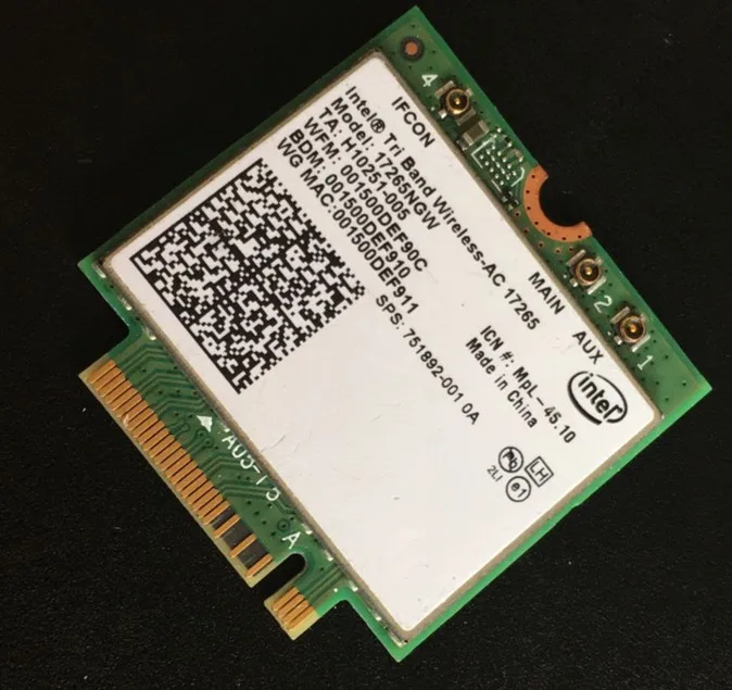 Wireless Adapter Card for Intel Tri Band AC 17265 17265ngw 802.11ad ac