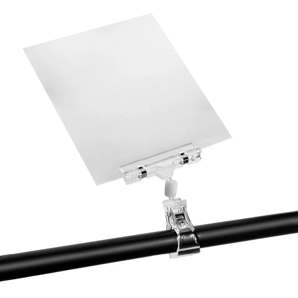 5pcs Clear Color Plastic Rotatable POP Clip on Style Merchandise Sign