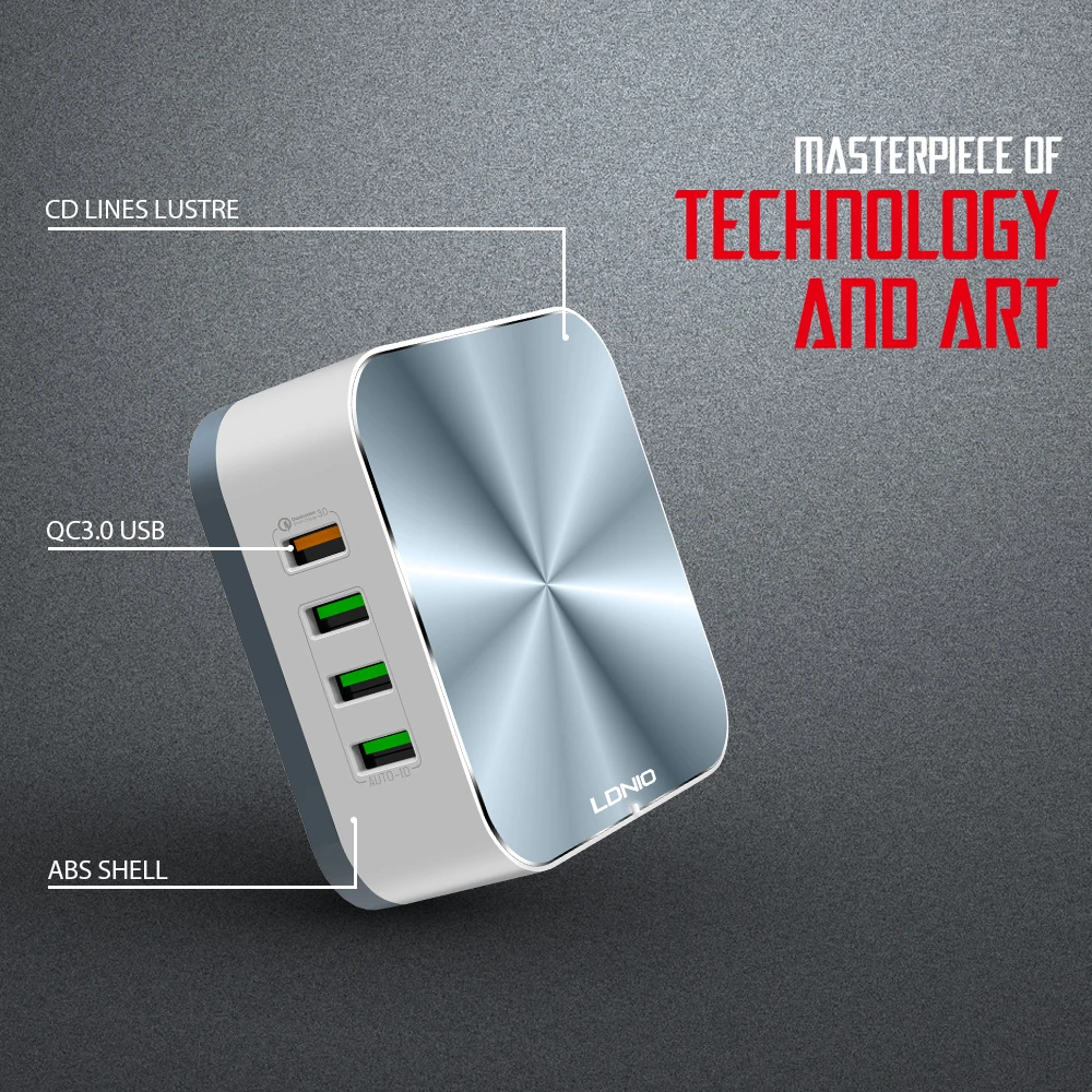 LDNIO A8101 быстрое зарядное устройство для телефона с 7 USB и 1 Qualcom Быстрая зарядка qc 3 0 USB Быстрый зарядный порт для быстрой зарядки