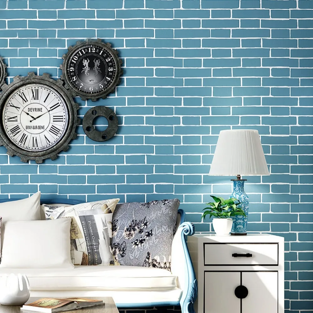 Online kopen wholesale blauw baksteen behang uit china blauw ...
