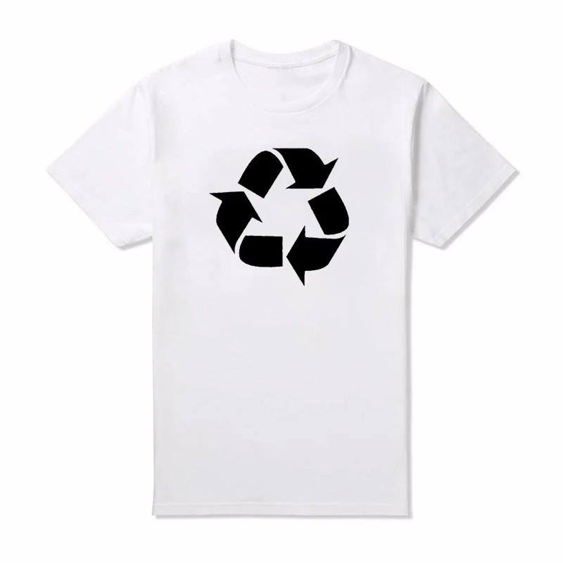 The T shirt Recycling Logo Print T Shirts Men Tshirt Cotton Printed