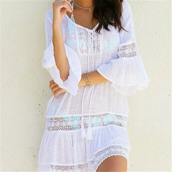 

Women Bikini Cover Up Summer Swimwear Kaftan Dress Summer Beach Wear Lace Crochet Dress Women Beach Dresses Swimwear Cover Up