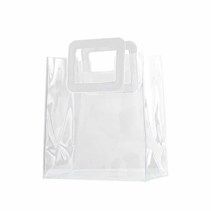 Прозрачные ПВХ сумки Сумка для женщин хозяйственная сумка прозрачный пластиковый пакет большой емкости дорожная сумка пляжная сумка для хранения - Цвет: Белый