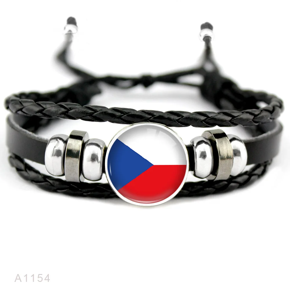 Кожаный мужской браслет для женщин, Португалия, Швейцария, Швеция, Таиланд - Окраска металла: A1154