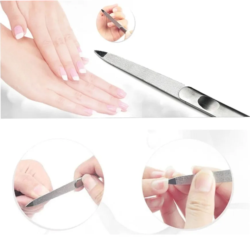 

2017 * 5PCS Metal Double Sided Nail Files Strong Edge For Manicure Pedicure Grooming