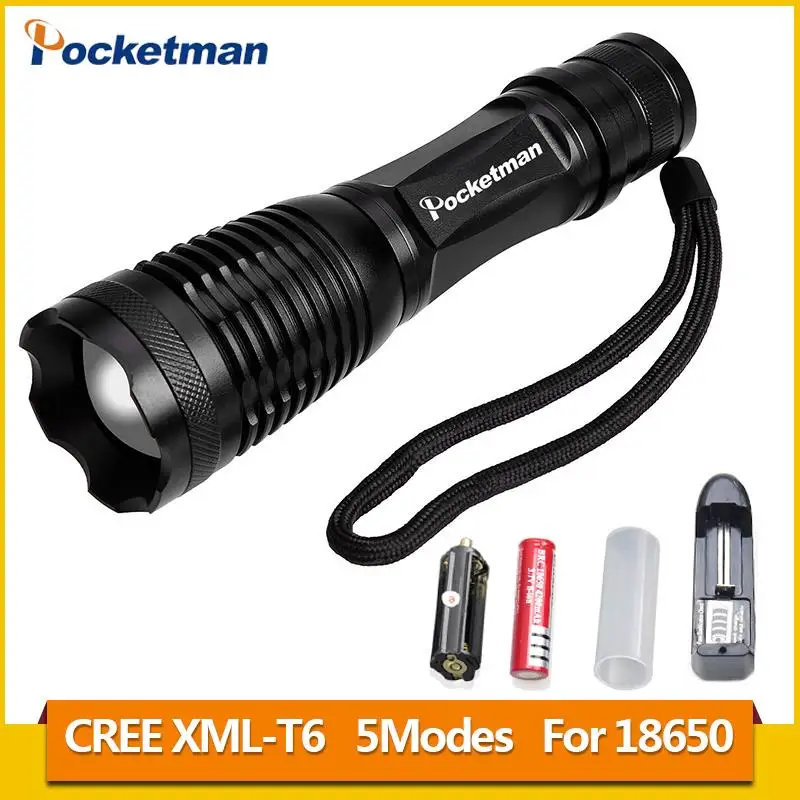

2018 HOT led flashlight 2000 lumens 5 Mode xml t6 led Torch Zoom LED Flashlight Torch light lampe torche Z94