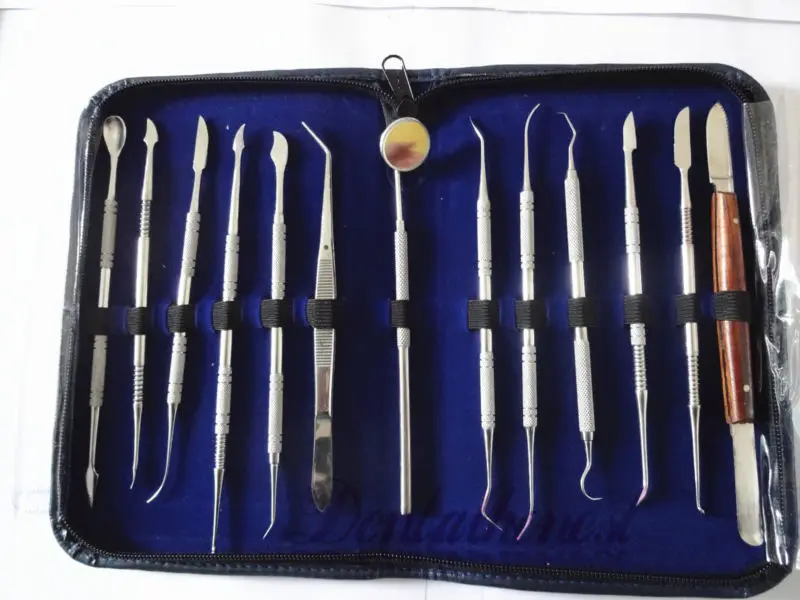 13pcs/1Set dental Lab Stainless Steel Kit Wax Carving Toolin Teeth