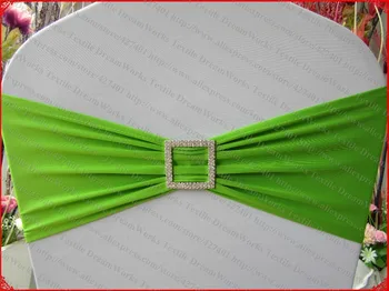 

Apple Green Single Layer Spandex/Lycra/Expand Band/Covers With Square Diamond Buckle&Pin For Wedding Party Banquet Decorations