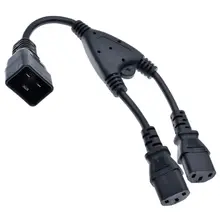 IEC 320 C20 штекер 2 х C13 Женский Y сплиттер кабель, C13 C20 Мощность шнур сервер UPS Мощность кабель, 32 см, 1 шт